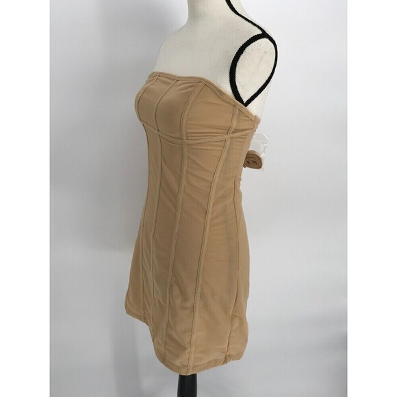 Urban Outfitters UO Bari‎ Strapless Corset Mini Dress Beige Size Small - Picture 4 of 13